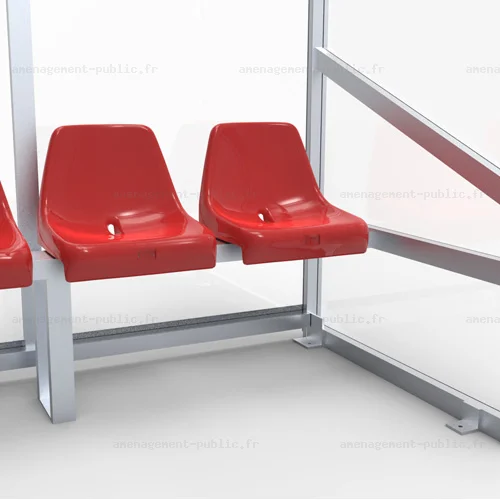 Abri de touche monobloc 8 sièges baquet 